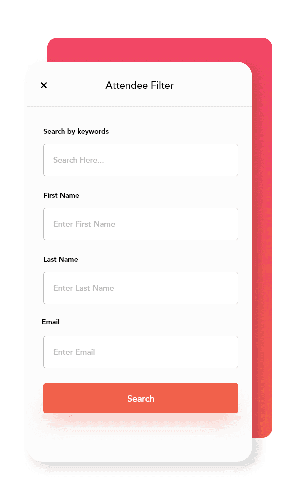 vFairs Attendee Search Filter