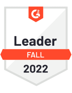 Leader badge earned by vFairs in G2 Fall 2022 Report