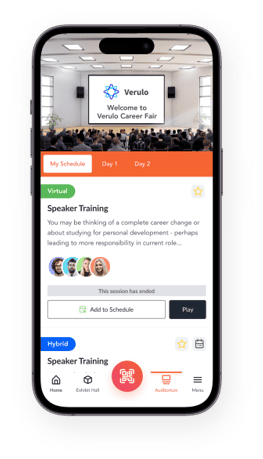an image showing Sponsored Webinars within mobile event app